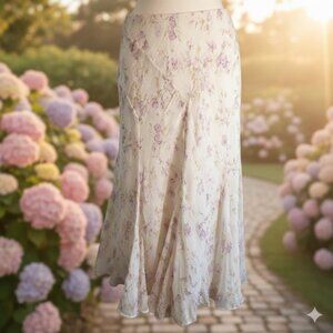 Ralph Lauren Floral Silk Blend Midi Skirt girlhoodcore medium